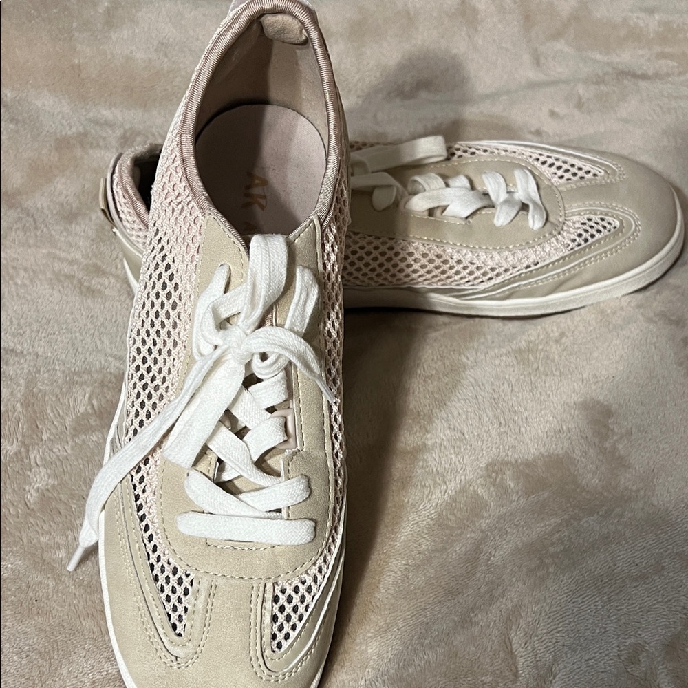 Anne Klein Cream Mesh Women's Sneakers